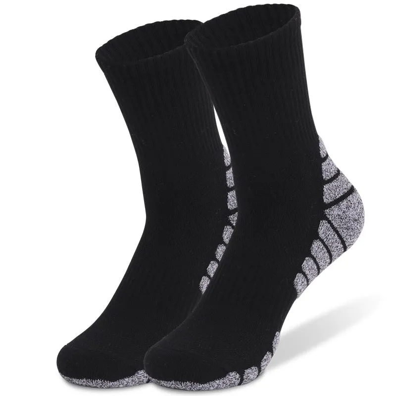 2Pack Outdoor Sports Therma Thickened Towel Bottom Sock EU43-47 Black