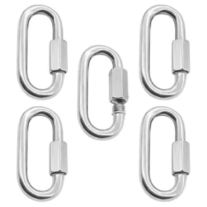 5 PCS 4mm 304 Stainless Steel Quick Connect Ring Runway Buckle