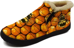 Bee Shoes for Women Men Snow Boots Winter Low Top Fashion Sneakers Slip on Ankle Booties Valentines Day Gifts