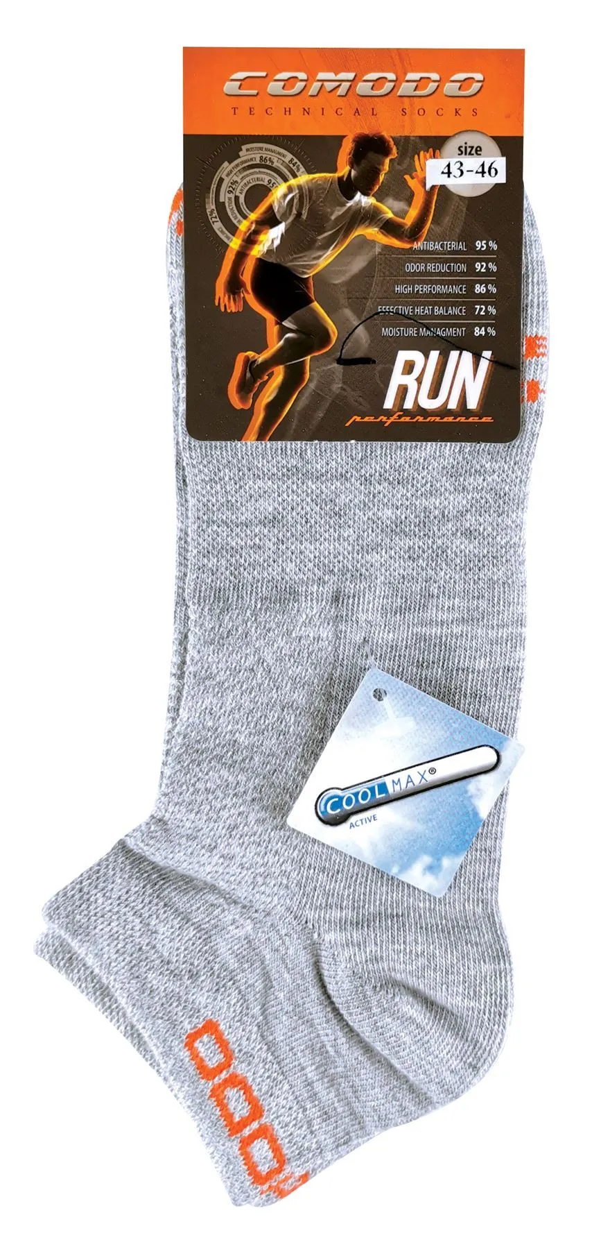 COMODO - Running Socks Ultra Coolmax (3-5.5 / Grey)