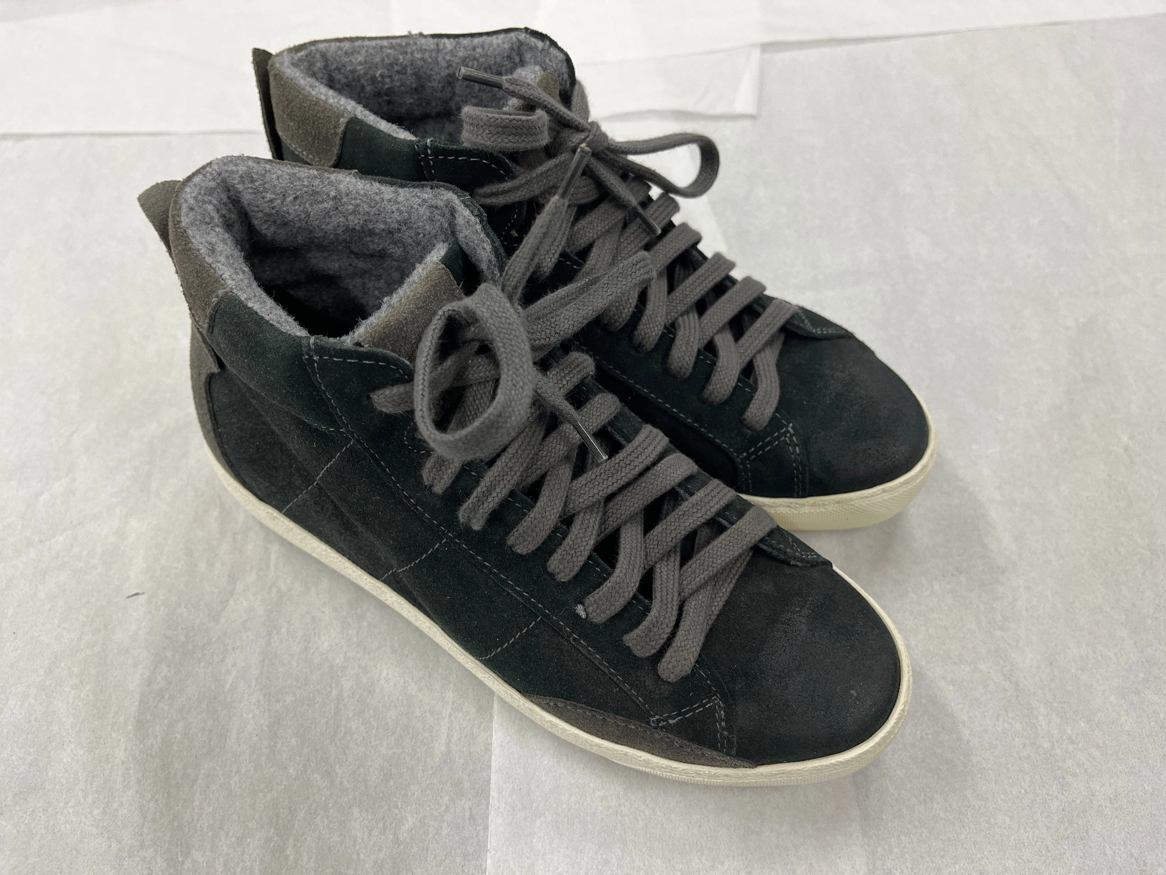 Daniela Fargion Black Grey Suede Mid Top Fashion Sneakers - 7