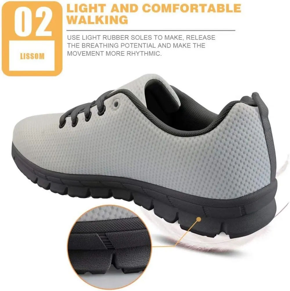 Dellukee Women's Casual Walking Shoes Solid Color Durable Breathable Lace Up Sport Running Fashion Sneaker