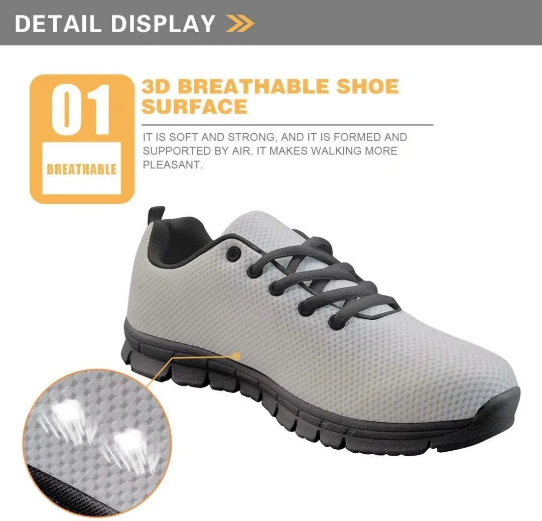 Dellukee Women's Casual Walking Shoes Solid Color Durable Breathable Lace Up Sport Running Fashion Sneaker