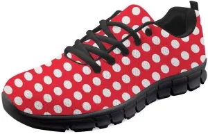 Dellukee Women's Casual Walking Shoes Solid Color Durable Breathable Lace Up Sport Running Fashion Sneaker