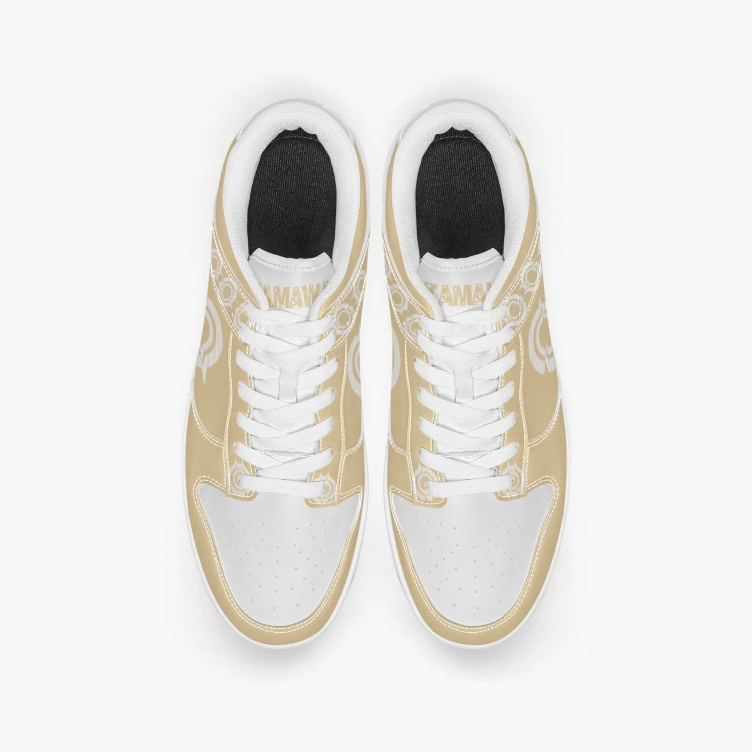 Dunk Stylish Low-Top Leather Sneakers Light Orange-White Logo
