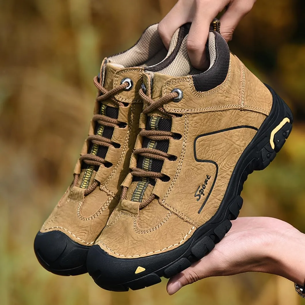 Hiking Shoes for Men Waterproof Non-Slip Durable Outdoor Travel High top Shoes Comfort Black/Brown