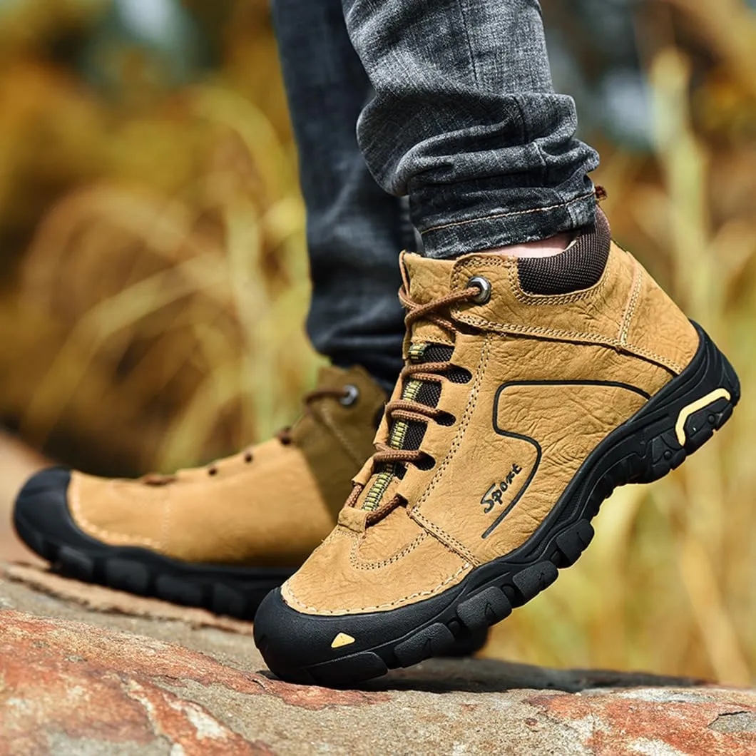 Hiking Shoes for Men Waterproof Non-Slip Durable Outdoor Travel High top Shoes Comfort Black/Brown