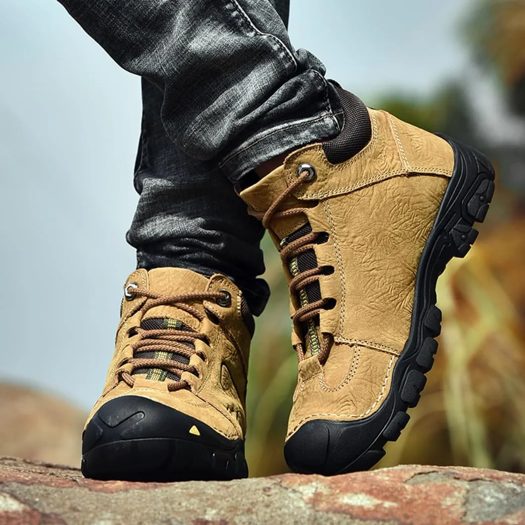 Hiking Shoes for Men Waterproof Non-Slip Durable Outdoor Travel High top Shoes Comfort Black/Brown