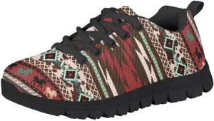 Pinupub Kids Graphic Sneakers for Boys Girls Tie Lace Non Slip Durable Running Walking Sports Shoes
