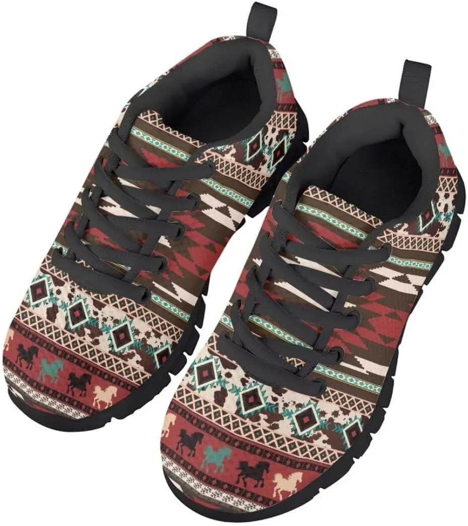 Pinupub Kids Graphic Sneakers for Boys Girls Tie Lace Non Slip Durable Running Walking Sports Shoes